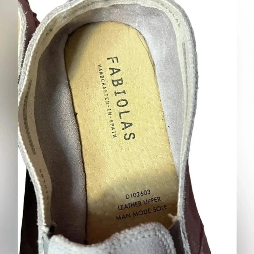 Fabiola‎ Espadrille Slip ons Leather Flats Size 39 US 8 Light Gray Made in Spain